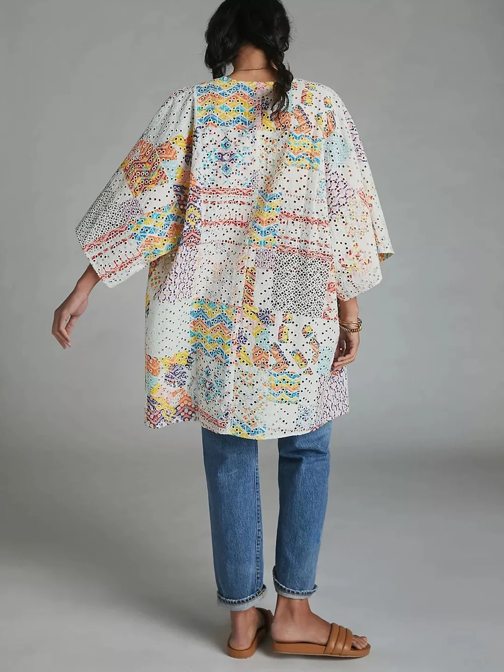 Anthropologie Rayne Patchwork Eyelet Kimono - Picture 2 of 6